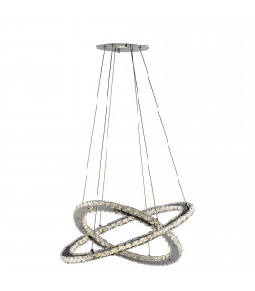 Lampada a sospensione Clover 24W, in cromo e cristallo