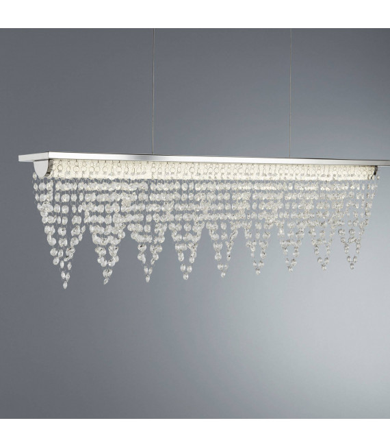 Plafón Willow de 73 cm, en cromo y acrílico