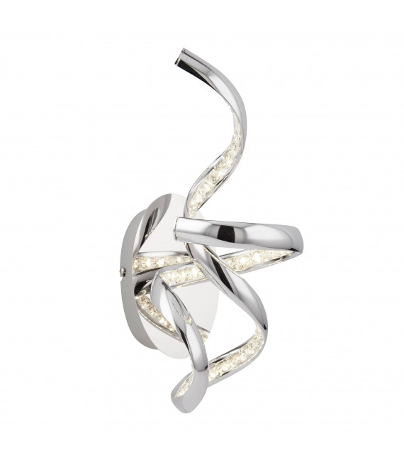 Twirls aplique de pared en cromo y vidrio