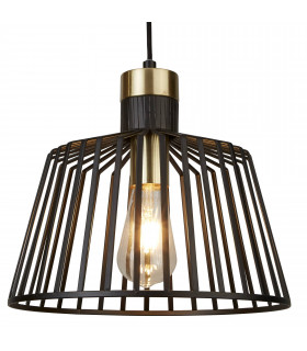 Lampada a sospensione 1 lampadina Bell Cage, nera