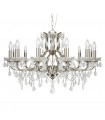 Suspension Paris, laiton antique et cristal, 12 ampoules