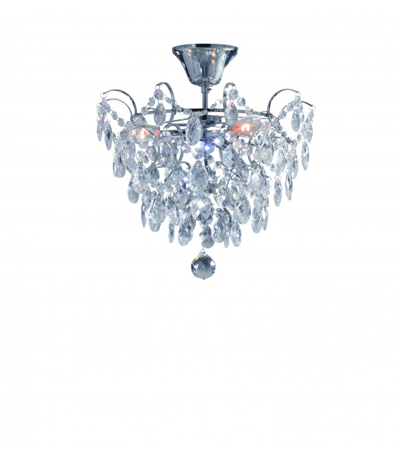 Plafonnier en cristal ROSENDAL chromé 3 ampoules