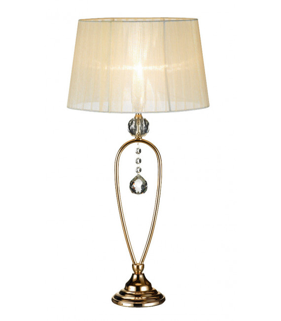 CHRISTINEHOF Kristall Tischlampe golden 1 Glühbirne
