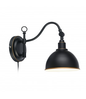 EKELUND Aplique negro 1 bombilla