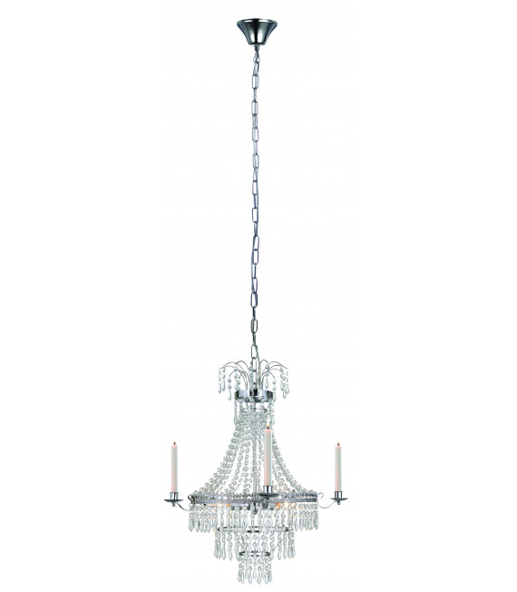 Plafonnier en cristal MARIELUND chromé 3 ampoules