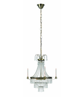 Lámpara de techo de cristal antiguo MARIELUND 3 bombillas
