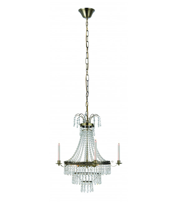 Lámpara de techo de cristal antiguo MARIELUND 3 bombillas