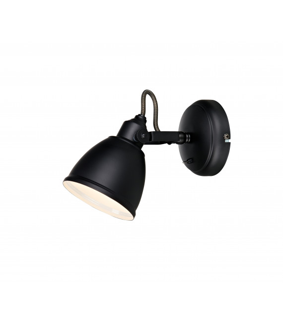 Aplique FJÄLLBACKA Negro 1 bombilla