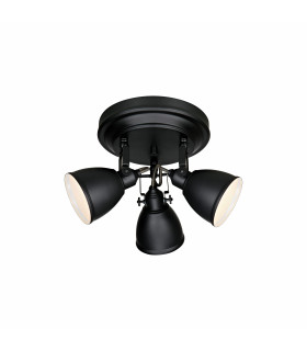 FJÄLLBACKA plafoniera nera 3 lampadine