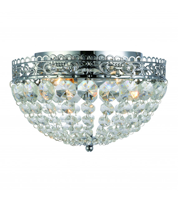 SAXHOLM crystal plafón cromo 2 bombillas