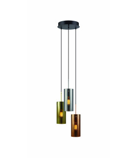Plafoniera nera STORM 3 lampadine