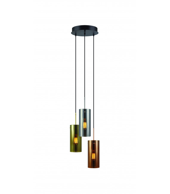 Plafoniera nera STORM 3 lampadine