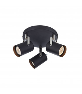 KEY plafoniera nera 3 lampadine