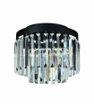 Crystal ceiling light VENTIMIGLIA Black 3 bulbs