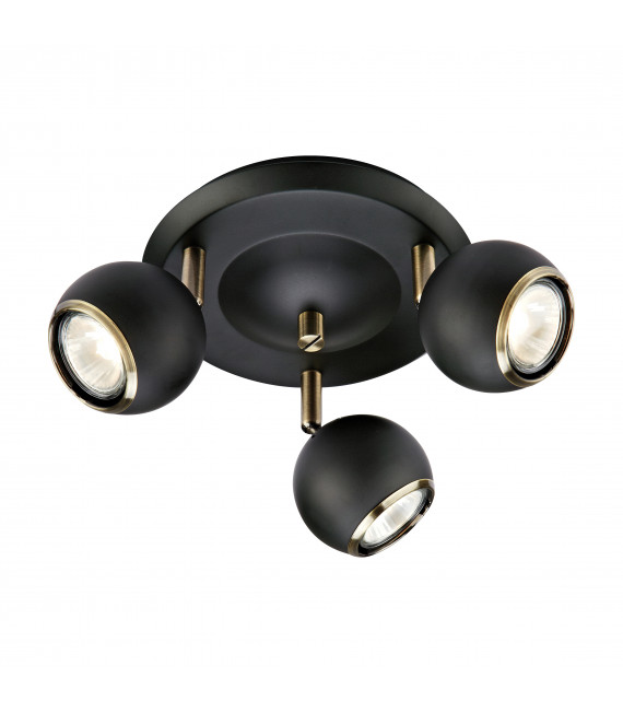 COCO Plafoniera nera 3 lampadine