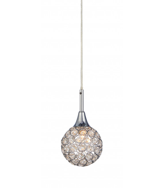 Suspension en cristal CORA chromée 1 ampoule