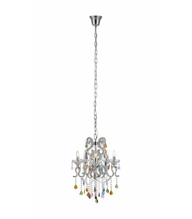 CARAMEL crystal ceiling light chrome 5 bulbs