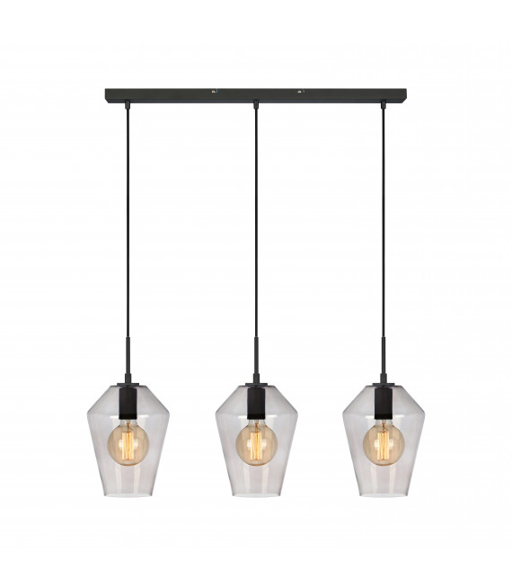 RETRO plafoniera nera 3 lampadine