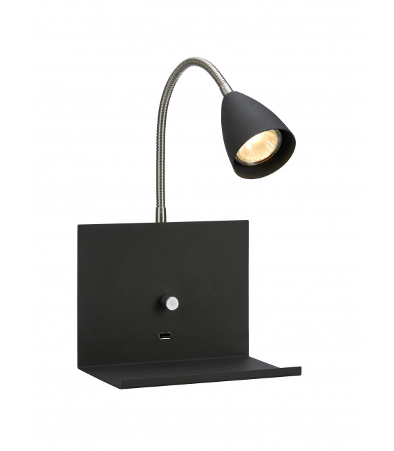 LOGI black wall light 1 bulb
