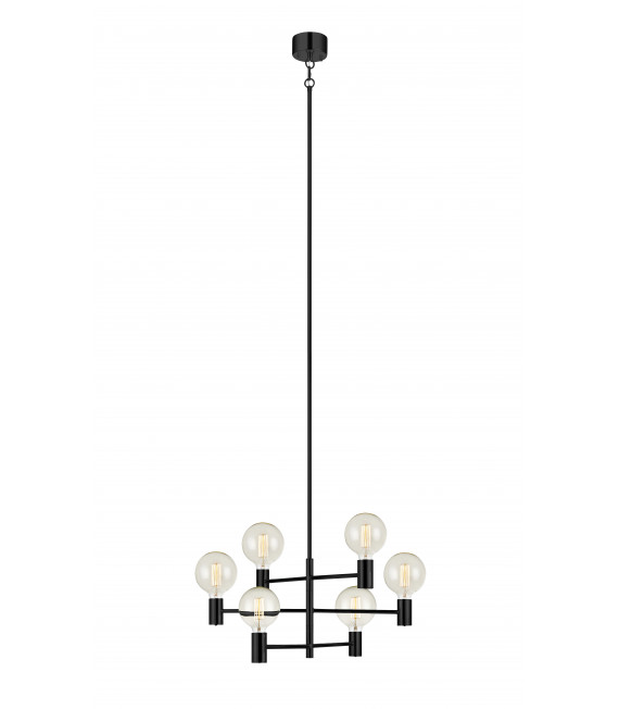 Plafoniera nera CAPITAL 6 lampadine