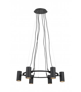 PORTO ceiling light black 6 bulbs