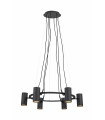 Plafonnier PORTO Noir 6 ampoules