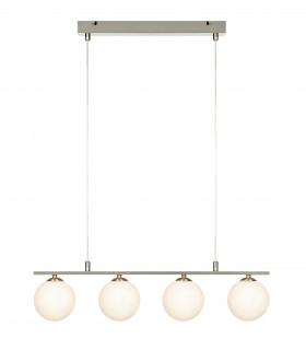 QUATTRO ceiling light in steel 4 bulbs
