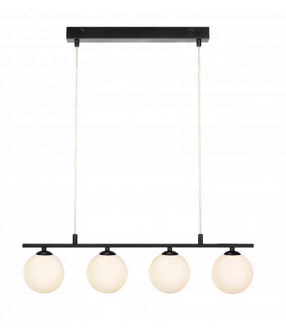 QUATTRO ceiling light black 4 bulbs