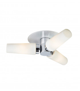BRASTAD cromo baño plafón 3 bombillas