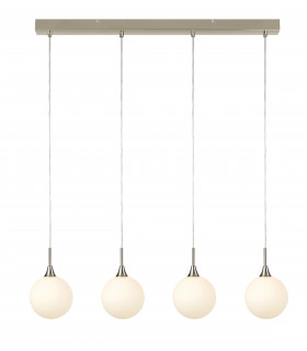 QUATTRO ceiling light in steel 4 bulbs