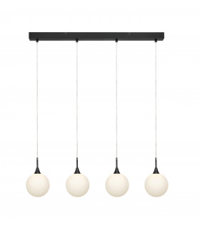 Plafoniera QUATTRO nera 4 lampadine