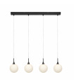 QUATTRO ceiling light black 4 bulbs