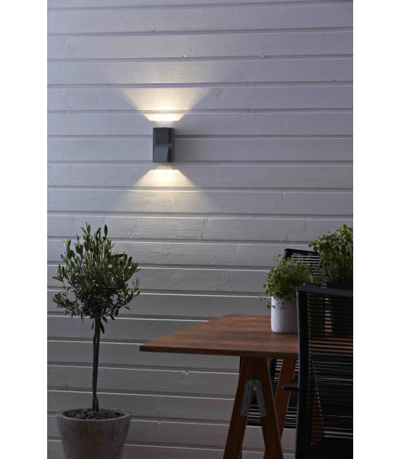 CARINA gray garden wall light 2 bulbs
