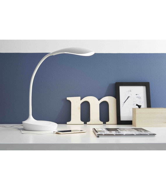 SWAN weiße Tischlampe 1 Glühbirne
