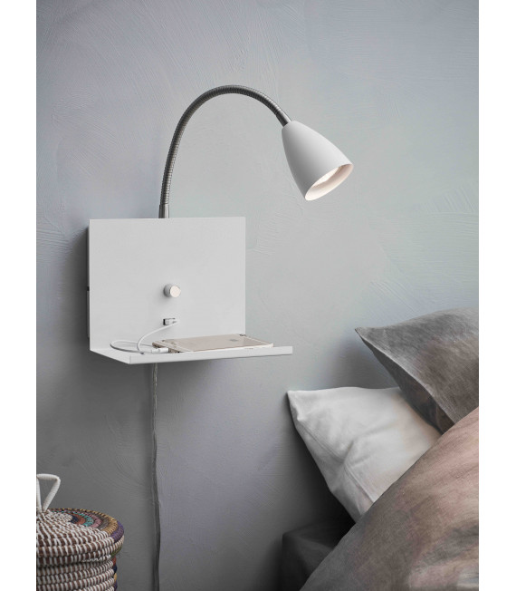 Applique murale LOGI blanche 1 ampoule