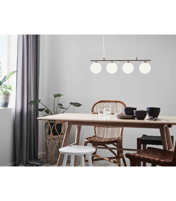 QUATTRO ceiling light in steel 4 bulbs