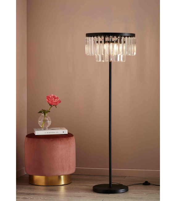 Kristalllampe VENTIMIGLIA Schwarz 3 Glühbirnen