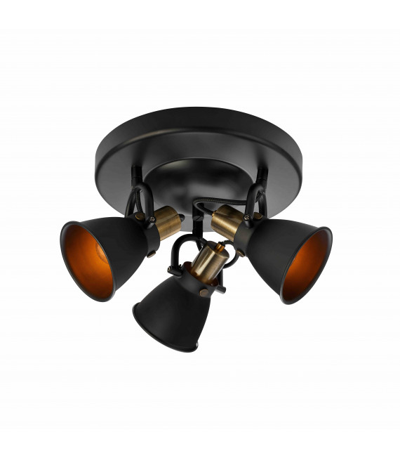 Plafonnier ALTON Noir 3 ampoules