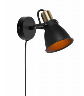 ALTON Aplique negro 1 bombilla