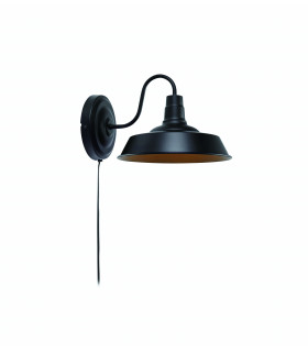 GRIMSBY Aplique negro 1 bombilla