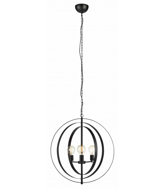 ORBIT Plafón negro 3 bombillas