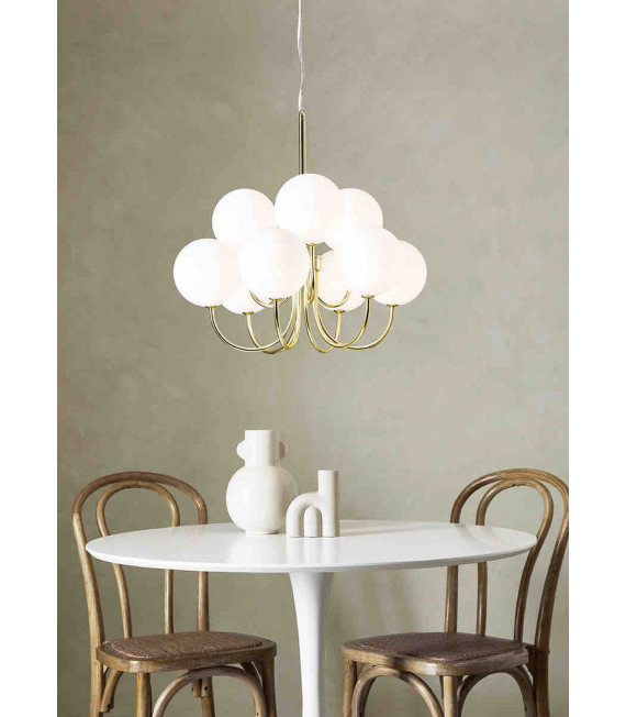 Plafonnier BIANCO Doré 9 ampoules