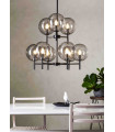 CROWN ceiling light black 9 bulbs