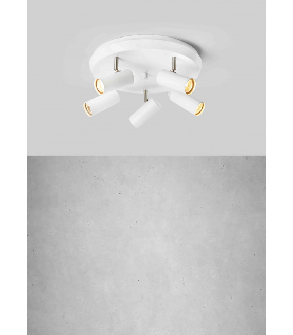 TORINO white ceiling light 5 bulbs