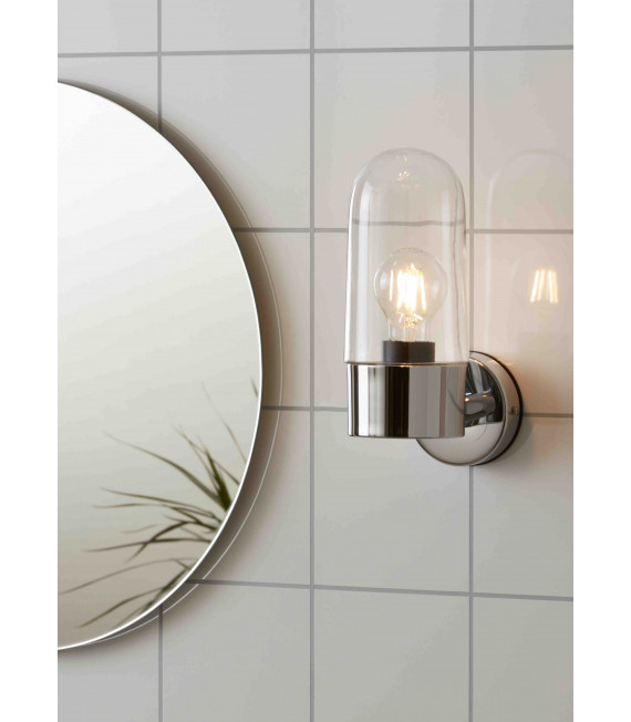 ZEN Chrom Badezimmer Wandleuchte 1 Glühbirne