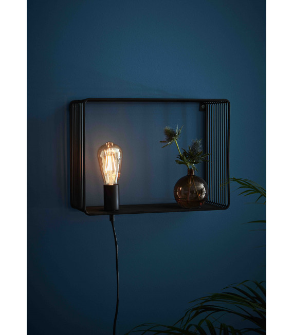 SHELF Black wall light 1 bulb