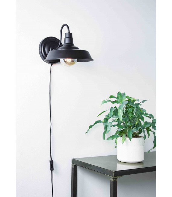 GRIMSBY Black wall light 1 bulb