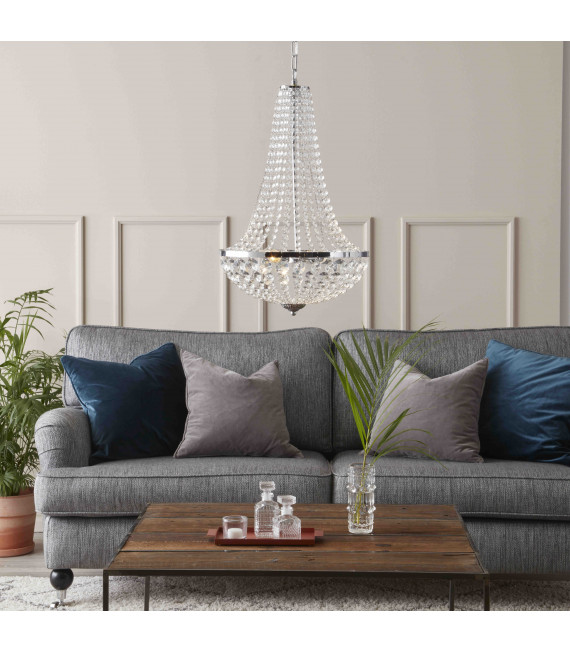 GRÄNSÖ crystal ceiling light chrome 2 bulbs