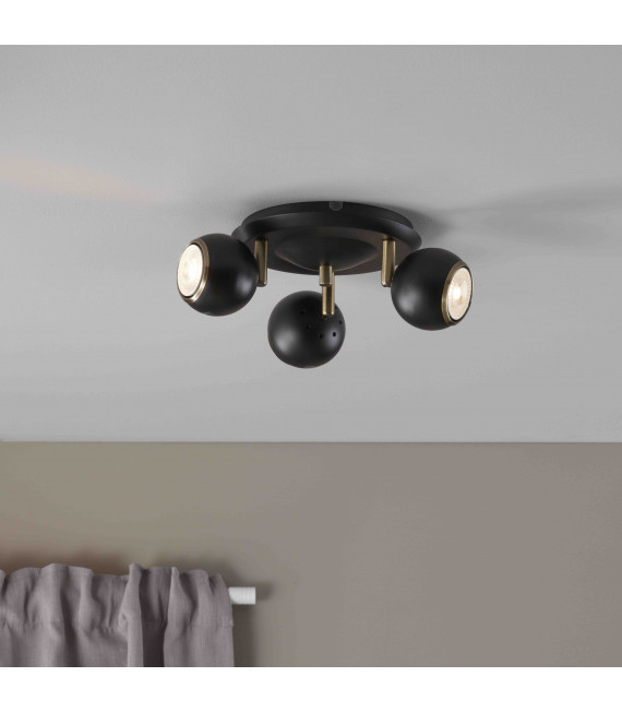 COCO Black ceiling light 3 bulbs
