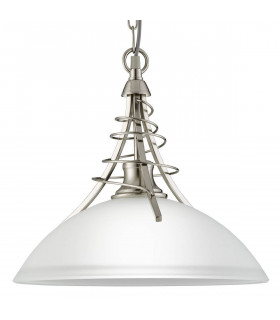 Linéa Pendelleuchte aus Satin Silber und Opalglas